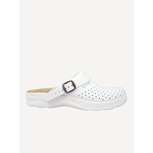 Сабо  FLY FLOT, натуральная кожа, анатомическая стелька, ортопедические, перфорированные, размер 41, белый