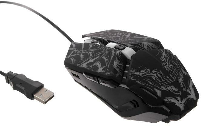 Мышь Defender Prototype GM-670L игровая проводная 6 кнопок подсветка 2400 dpi USB чер