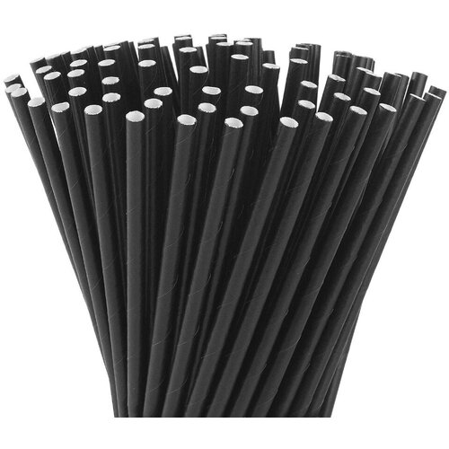 Viatto Одноразовые трубочки для коктейлей, бумага, 197x8 мм, 250 шт., черный