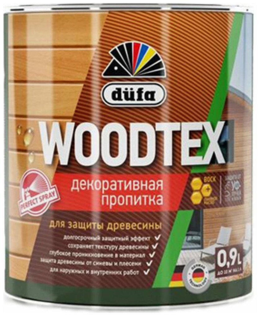 Пропитка DUFA Woodtex декоративная для защиты древесины Рябина 0,9 л - фотография № 7