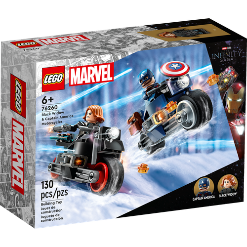 Конструктор LEGO Marvel 76260 Black Widow & Captain America Motorcycles, 130 дет. конструктор lego super heroes 76260 мотоциклы черной вдовы и капитана америки