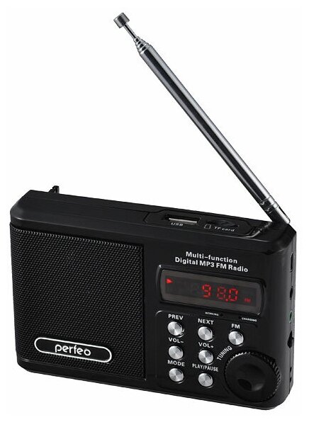 Аудиосистема портативная Perfeo Sound Ranger PF-SV922BK (FM, MP3), 3Вт