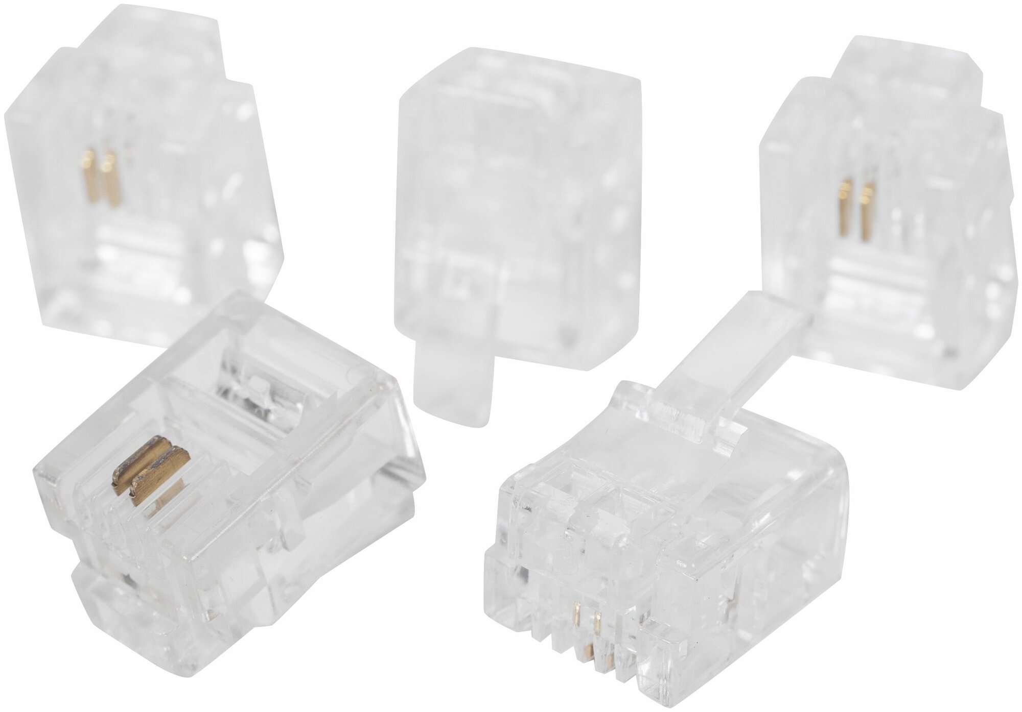 Коннектор RJ-11 6P2C 5 шт. цвет прозрачный