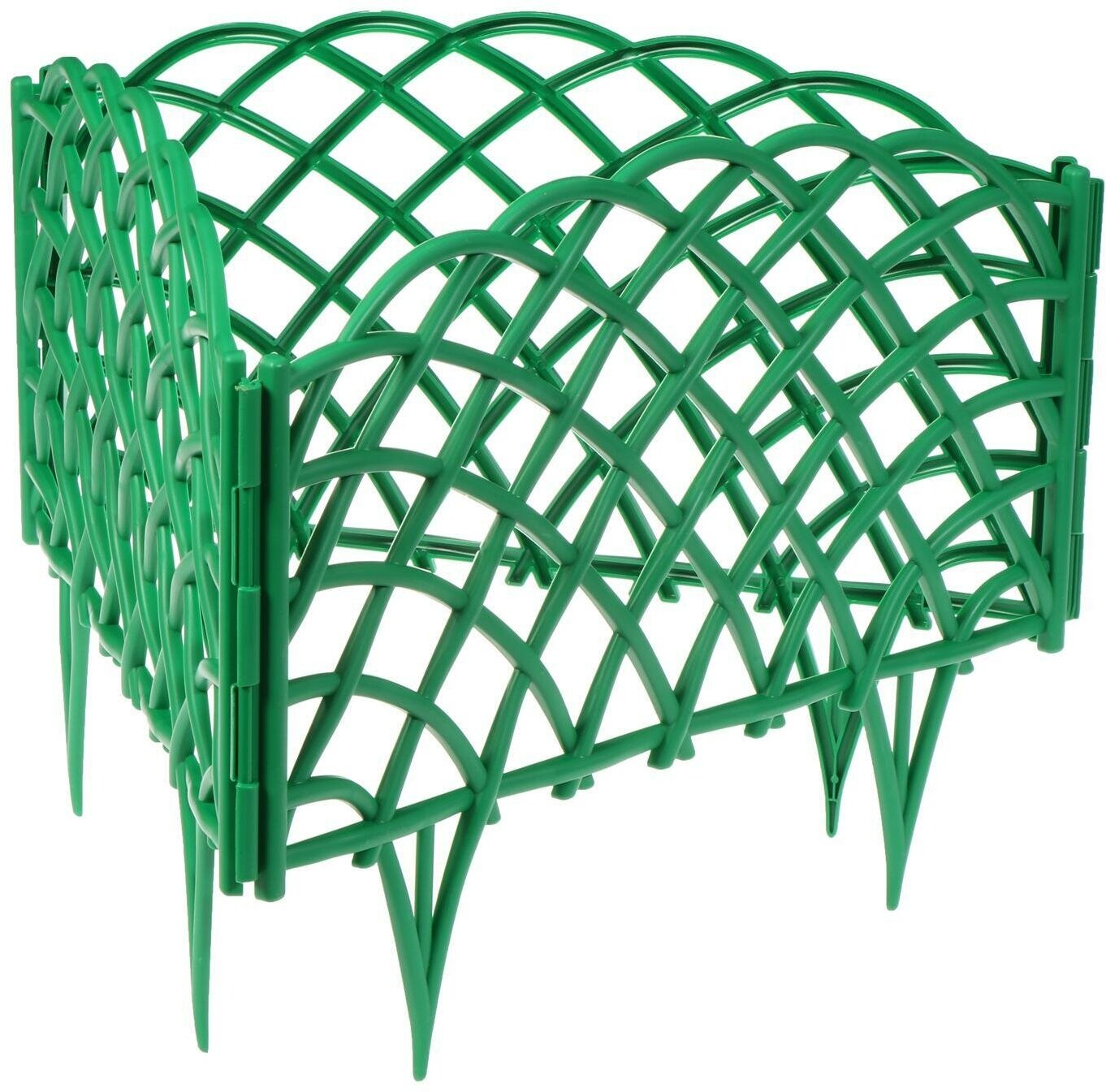 Ограждение декоративное, 34 × 270 см, 6 секций, пластик, зелёное, «Диадема» - фотография № 3