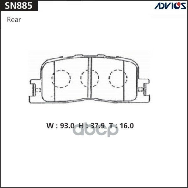 Дисковые Тормозные Колодки Advics ADVICS арт. SN885