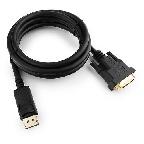 Кабель DisplayPort-DVI Cablexpert, 1.8м, 20M/25M, черный, экранированный, пакет, CC-DPM-DVIM-6 16206421 кабель displayport dvi gembird cc dpm dvim 1m вилка вилка длина 1 метр