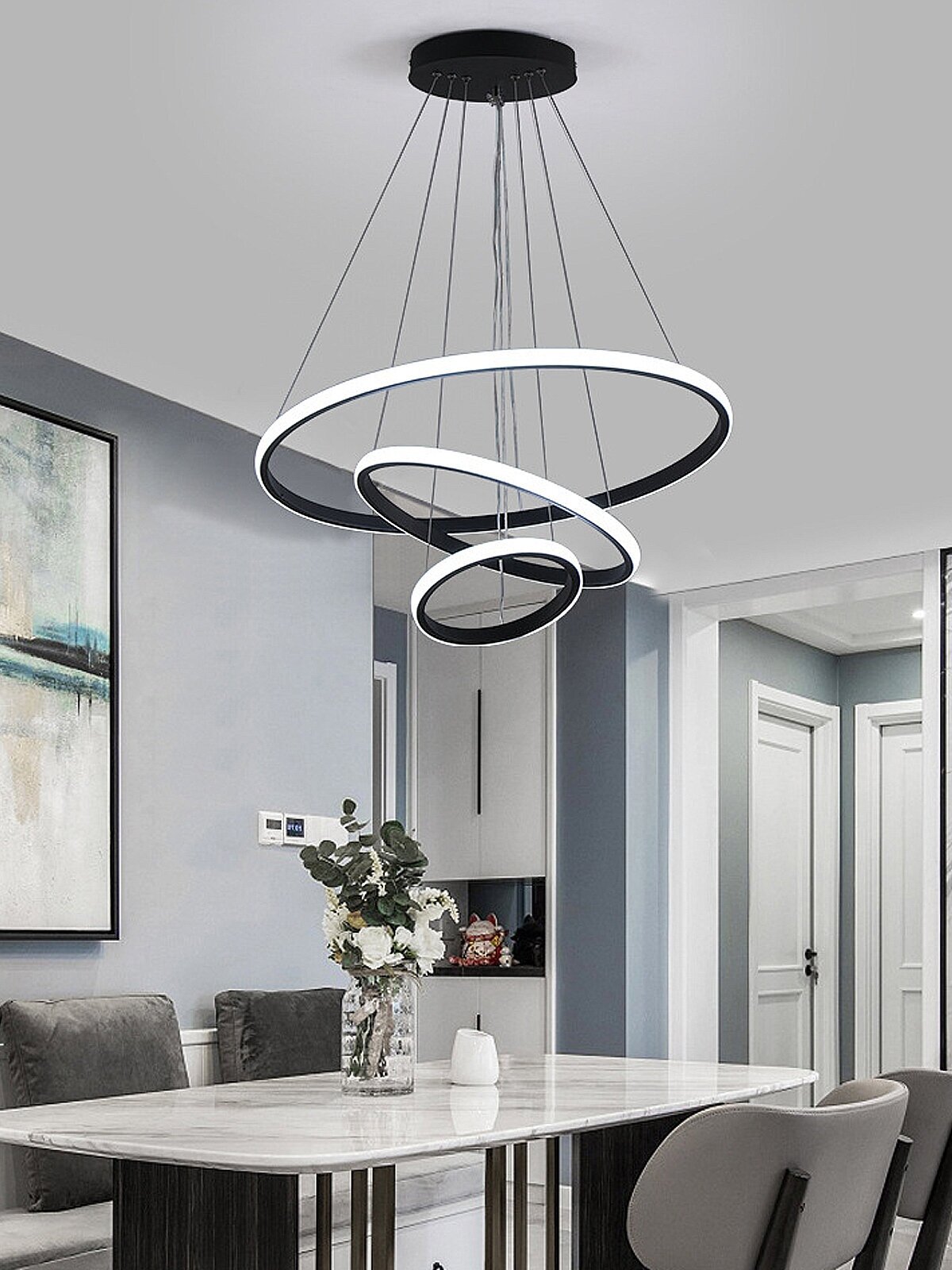 Светильник "3 кольца" LED потолочный Hans&Helma подвесной люстра для гостиной кухни - фотография № 7
