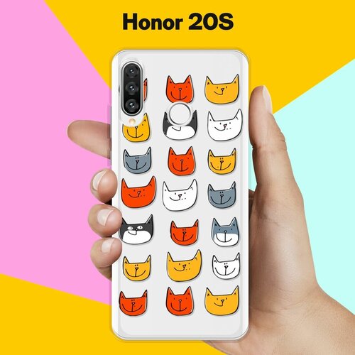 Силиконовый чехол Узор из котов на Honor 20s силиконовый чехол узор из цветов на honor 20s