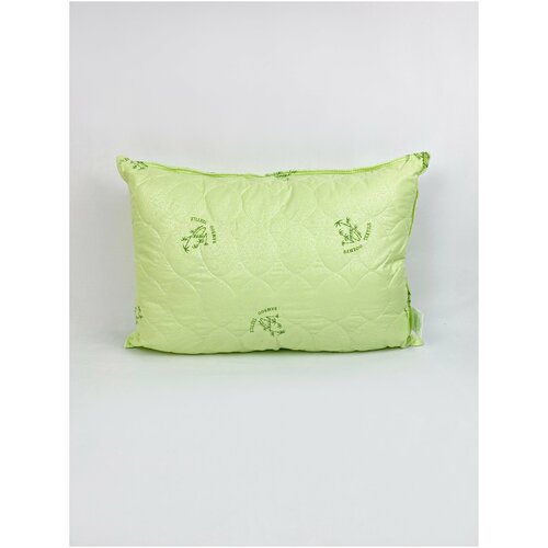 Подушка Бамбуковая двухкамерная с молнией в тике, средней упругости, маленькая, 70х70 см