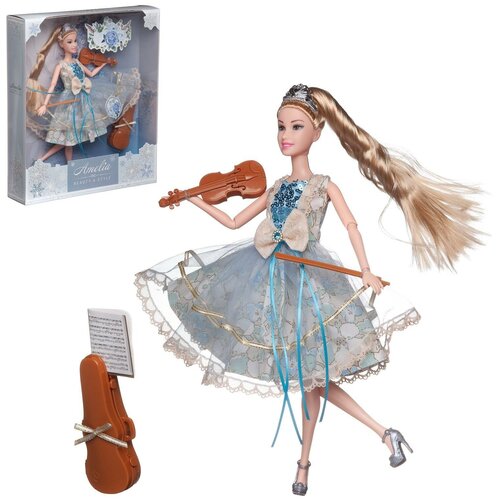 Кукла ABtoys "Бал принцессы" с диадемой, скрипкой, светлые волосы 30см PT-01613