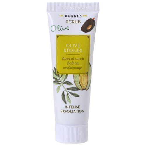 фото KORRES скраб для лица Olive stones intense exfoliation 18 мл