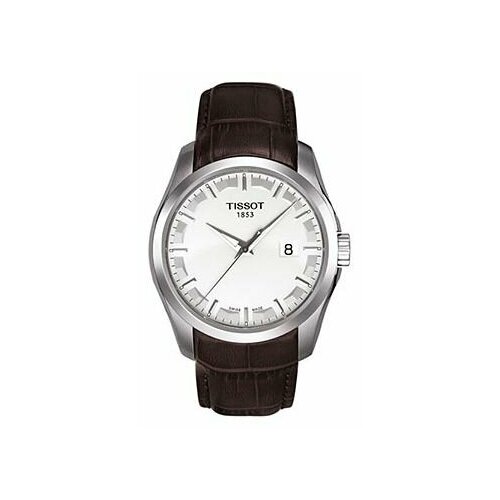 Наручные часы TISSOT T-Classic T035.410.16.031.00, серебряный, коричневый tissot couturier automatic small second t035 428 16 051 00