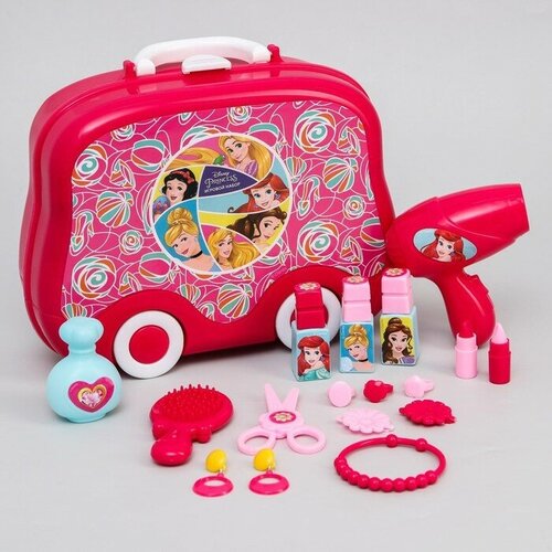 Disney Игровой набор парикмахер, в чемодане «Студия красоты», Принцессы