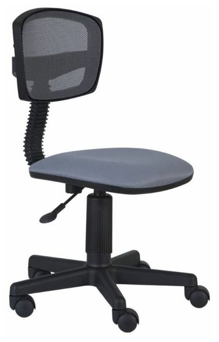 Кресло Бюрократ, серый, спинка сетка, CH-299/G/15-48