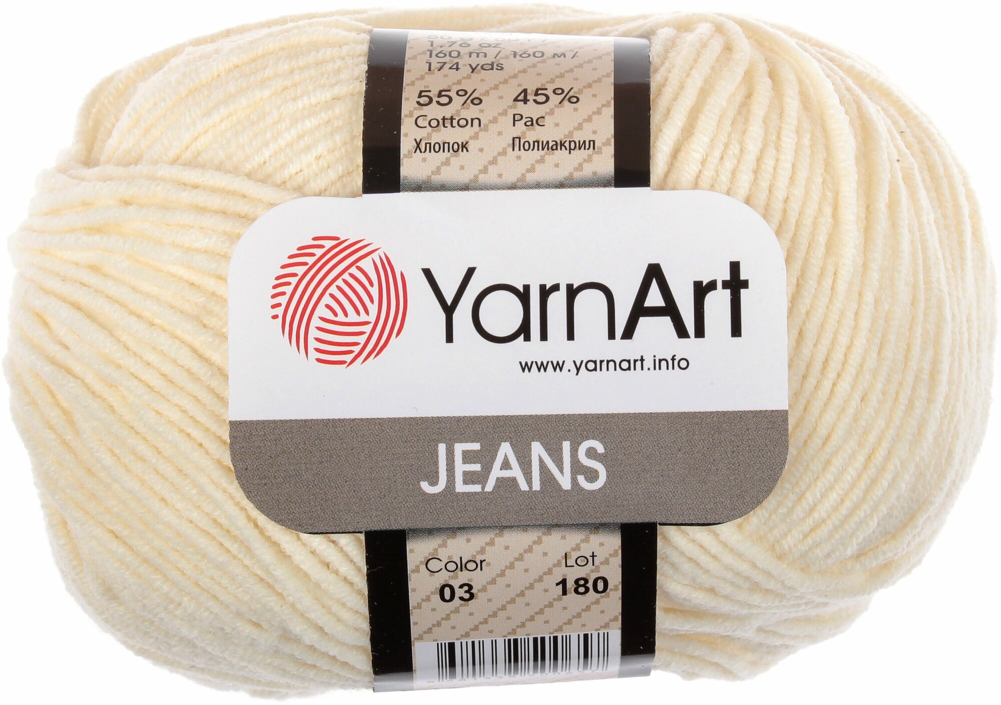  YarnArt Jeans    (03) 5  50 /160  (45%  55 )