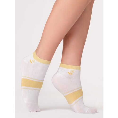 Носки Giulia, размер 36-40, белый женские хлопковые носки с абстрактными рисунками весна лето осень 2021