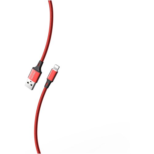 Кабель для зарядки и передачи данных S14 Lightning красный/черн, 3 А, 1 м, Smartbuy (iK-512-S14rb)