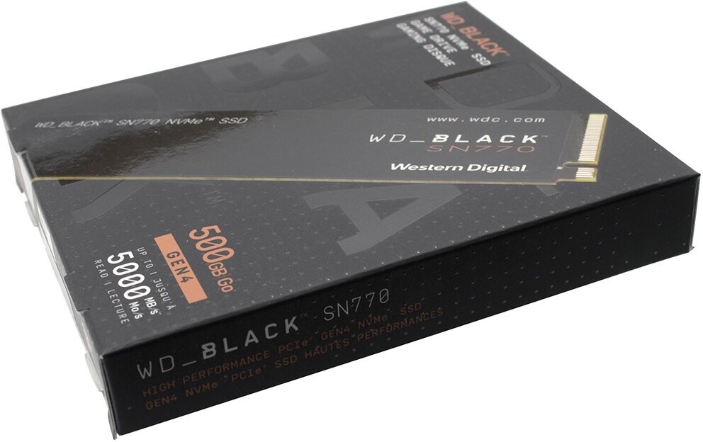 Твердотельный накопитель Western Digital WD Black SN770 500 ГБ M2 WDS500G3X0E