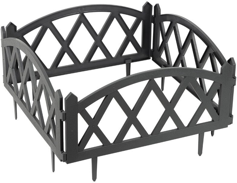 Забор декоративный Гарденпласт MODERN 4 секции, 2.4 х 0.26 м, графит