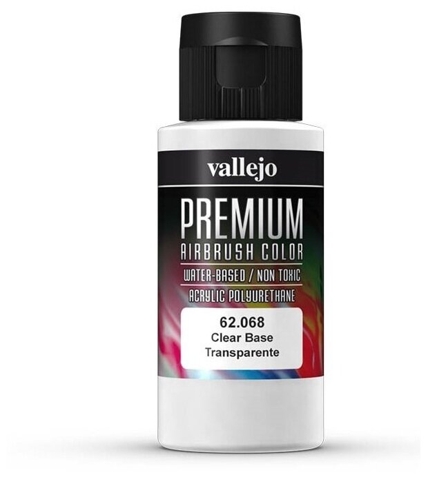 Очиститель баз Vallejo серии Premium Color - Clear Base 62068 (60 мл)