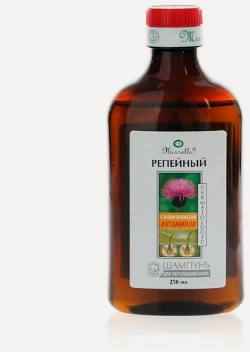 Изображение товара Шампунь Mirrolla " репейный " с комплексом витаминов , для укрепления волос 250мл
