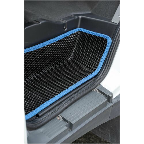 Ковры на пороги для ам Газель 3302 материал EVA черный синий кант 3D формованные к-т 2шт 1686₽