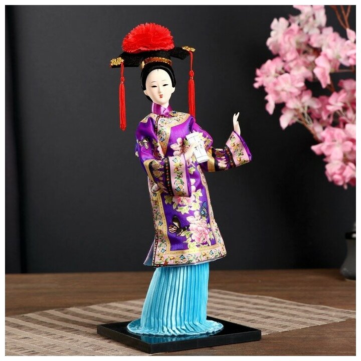 Кукла коллекционная "Китаянка в национ. платье с письменами" микс 32х12,5х12,5 см