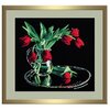 Овен Цветной Вышивка крестом Тюльпаны на черном 35 х 32 см (318) - изображение