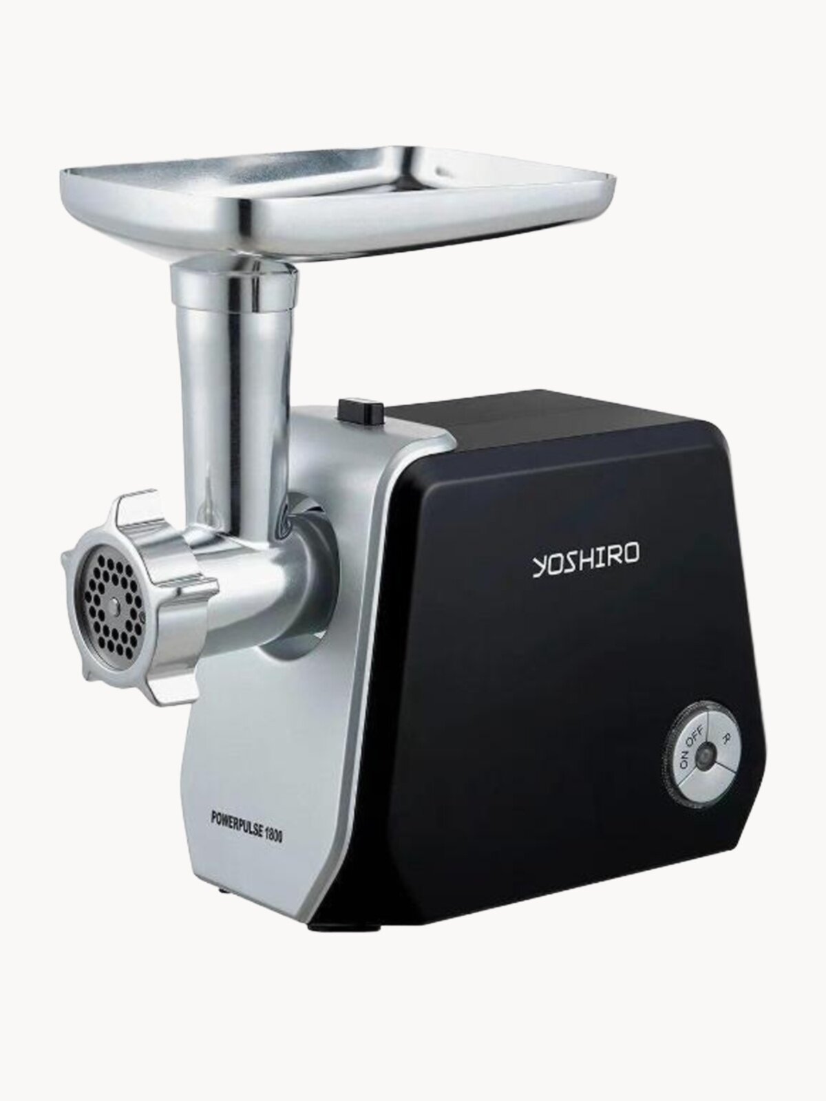 Мясорубка электрическая YOSHIRO YMG-P1800 с насадками, пластик, 1800Вт, черная