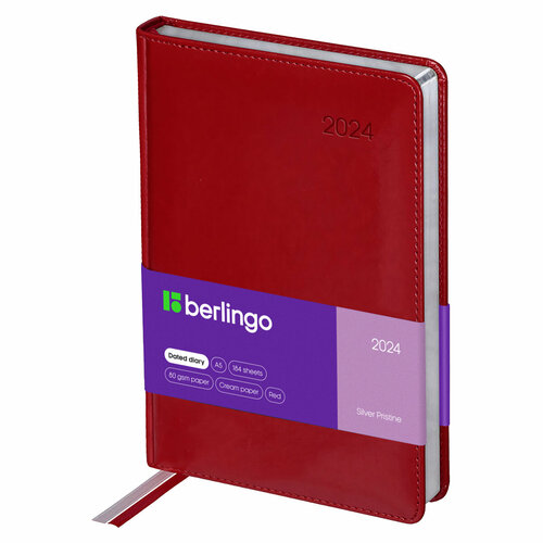 Ежедневник датированный 2024г, А5, 184л, кожзам, Berlingo 