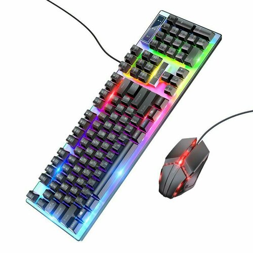 Игровая клавиатура мышь комплекте hoco GM18 Русская раскладка цвет чёрный 1570₽