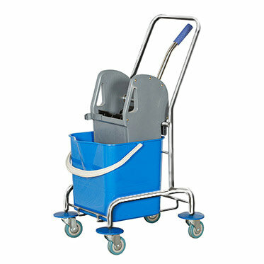 фото Хромированная уборочная тележка