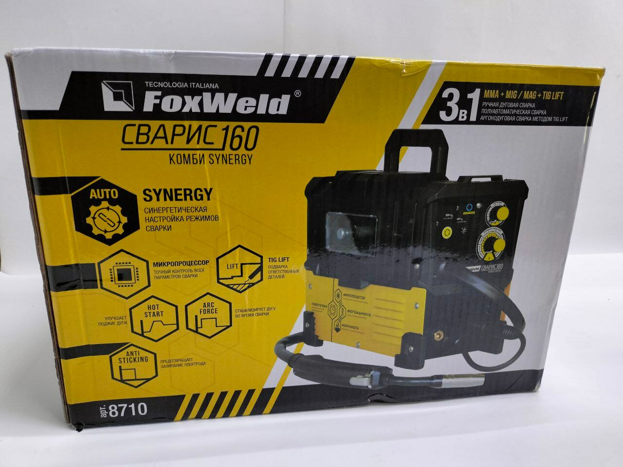 Сварочный полуавтомат инверторный Foxweld Сварис 160 Комби Synergy, 160 А, до 3 мм