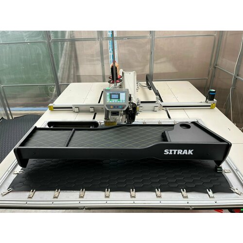 Полка Столик для ситрак SITRAK 2 Яруса Чёрная экокожа Серый ромб 10648₽