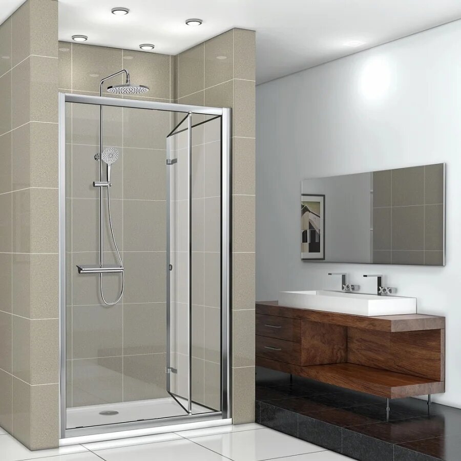 Душевая дверь в нишу Ceruttispa Bella D101T стеклянная гармошкой 100 см итальянская