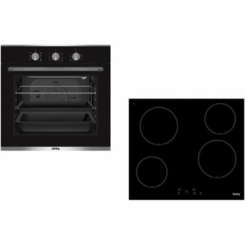 Встраиваемый комплект Korting духовой шкаф OKB 370 CMX Варочная панель HK 60001 B 6975500₽