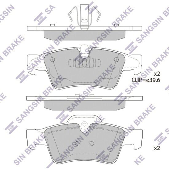 Колодки тормозные задние Sangsin Brake для MB ML(W164)/GL(X164) 04-, 4 шт