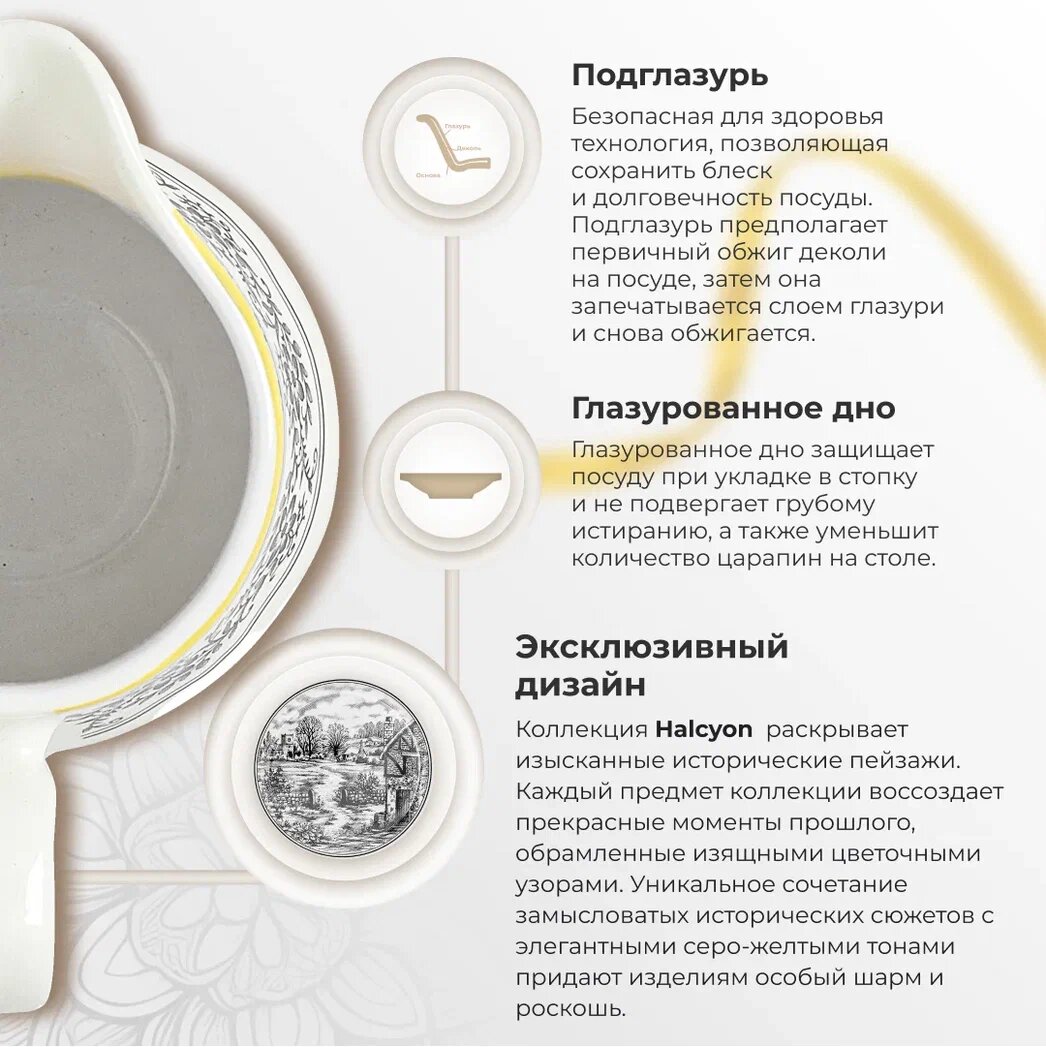 Молочник 210 мл Halcyon Grace by Tudor белый - фото №4