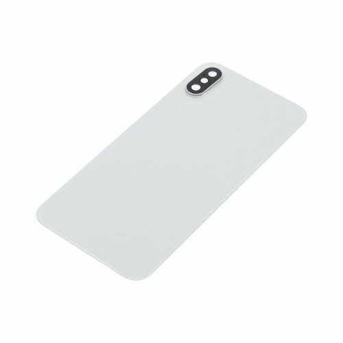 Задняя крышка для Apple iPhone X (в сборе со стеклом камеры) серебро, AAA задняя крышка для apple iphone 8 в сборе со стеклом камеры серебро aa