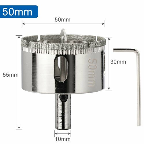 Коронка алмазная XCAN 50мм по стеклу и керамике с центрирующим сверлом 1061₽