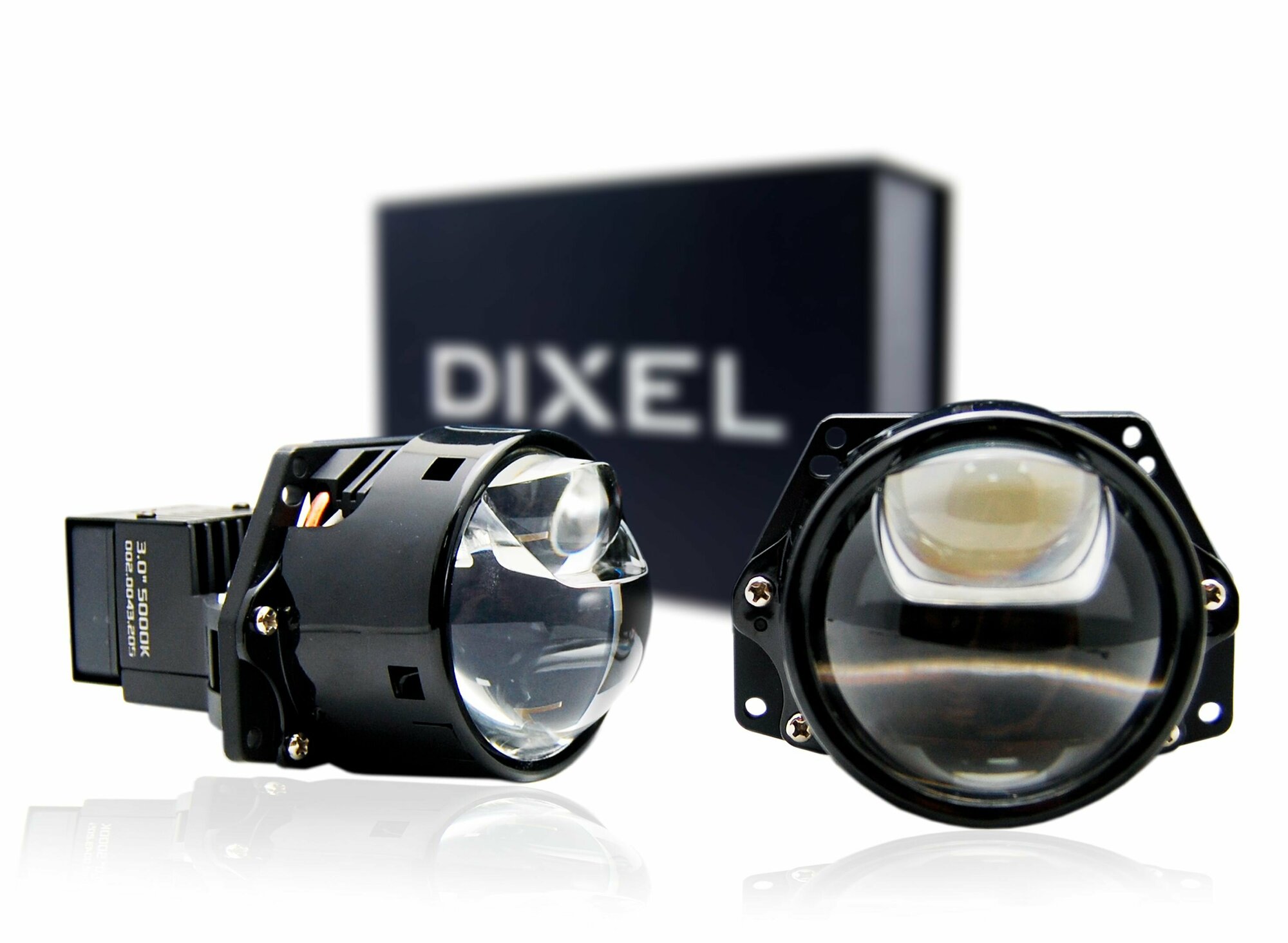 Светодиодные линзы ближнего/дальнего света DIXEL BI-LED DX900 3" 5000K 12В (2 шт.)