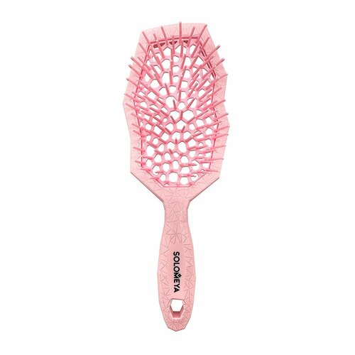 щетка wet brush mini для спутанных волос раскладная розовая Расческа массажная для сухих и влажных волос с широкими зубьями, розовая / Wide Teeth Air Cushion Brush For Wet&Dry Hair Pink