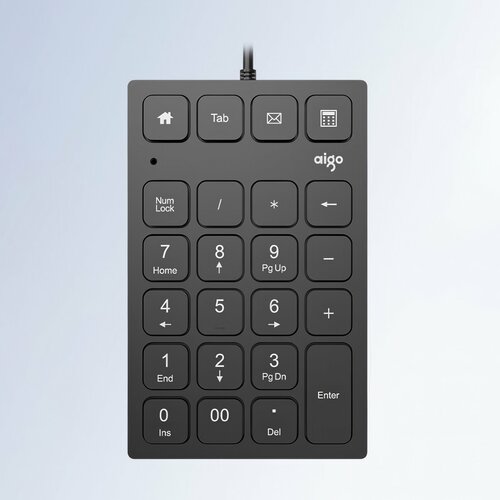 Проводной цифровой блок клавиатуры Aigo Slim Keypad Numpad N28 черный космос 134900₽