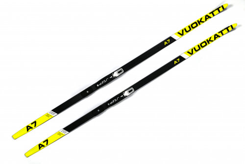 Лыжный комплект Vuokatti без палок NNN Step-in (Wax), Black/Yellow, 160 см