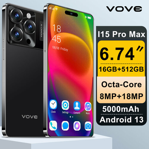 Смартфон i15 Pro Max с 512 ГБ памяти поддерживает русский язык игровой телефон 11932₽