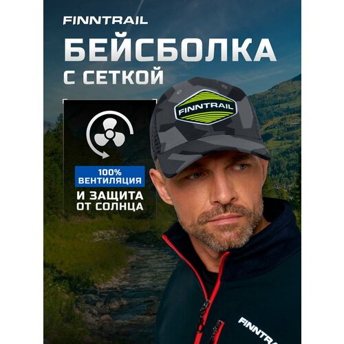 фото Бейсболка finntrail cap для мужчин, размер onesize, camoshadowblack