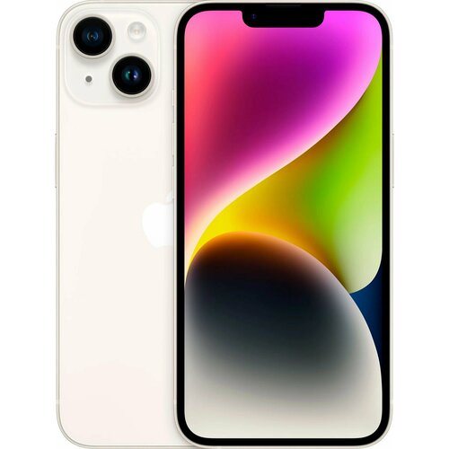 Смартфон Apple iPhone 14 128 ГБ Dual nano SIM eSIM StarlightСияющая звездаБелый 73250₽