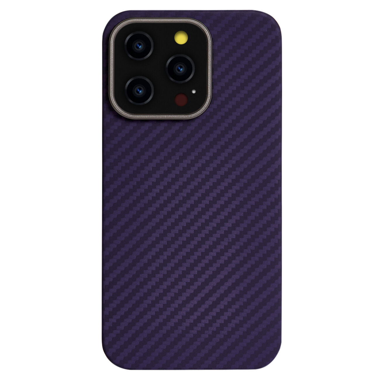 Чехол с МагСейф для Айфон 14 Про KEEPHONE Kevilar (Кевлар-Карбон) MAGSAFE CASE-Фиолетовый 100% арамидного волокна — фото 1