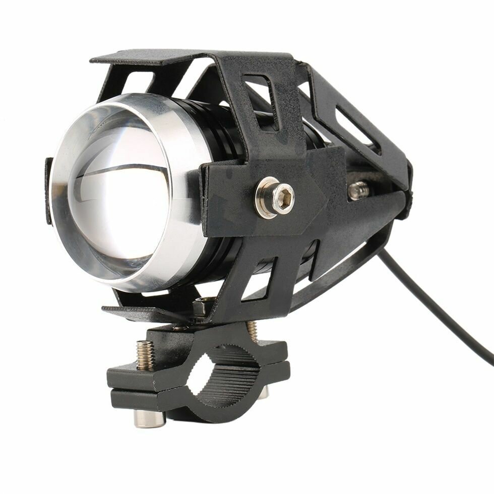Прожектор BSD U5 125W на мотоцикл, квадроцикл, снегоход (мощный дополнительный свет, ходовые огни), черный