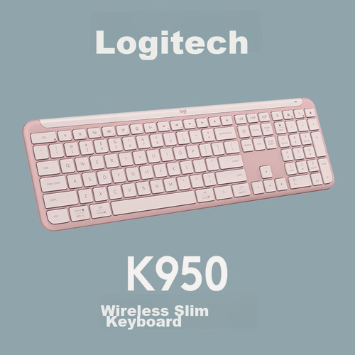 Изображение товара Клавиатура Logitech K950, Pink, Bluetooth-клавиатура, беспроводная, ультратонкая, серия Premium